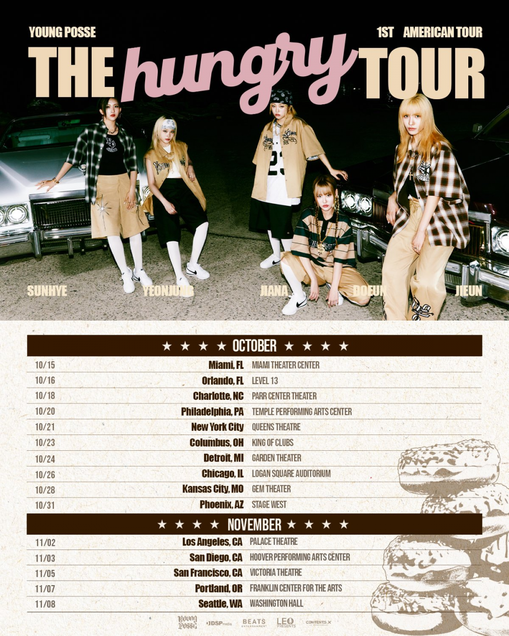 YOUNG POSSE North American tour Schedule